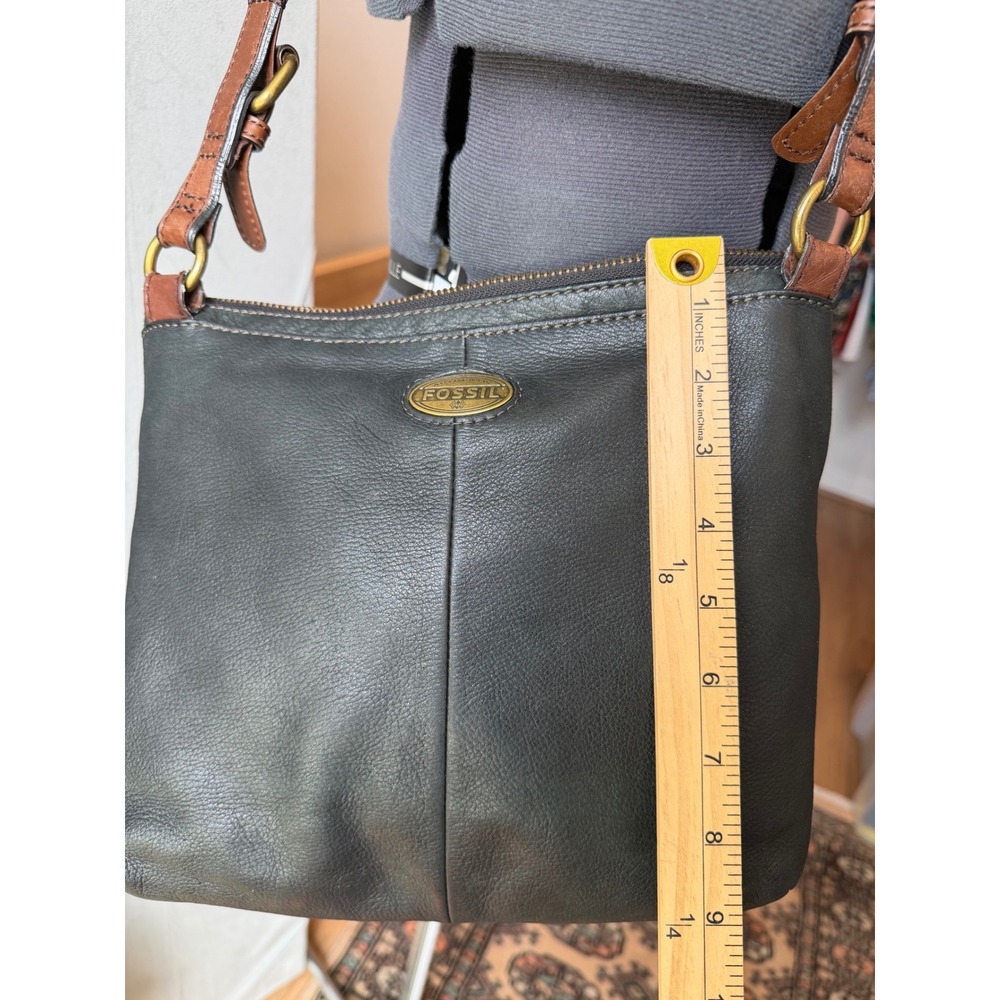 Fossil Explorer Crossbody Black Leather Boho Utility Vintage Dark Academia Boho - Picture 5 of 11